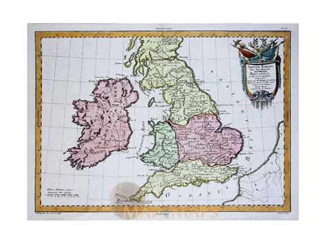 England is separated from continental europe by the north sea to the east and the english channel. England Ireland Old map Britannia L'Angleterre Philippe ...