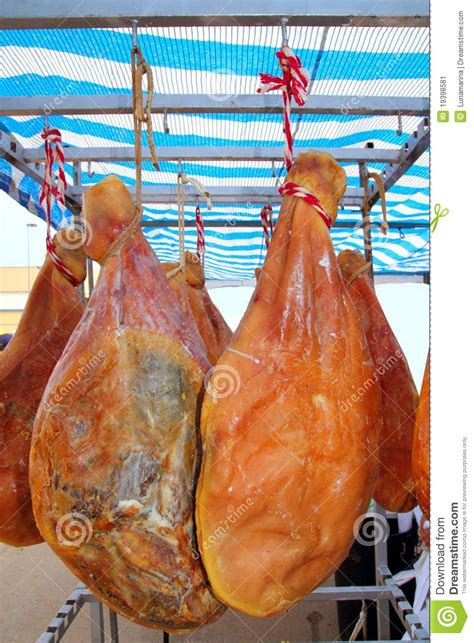 Dried Salted Pork Ham From Spain Hanged Stock Image Image Of Cuisine