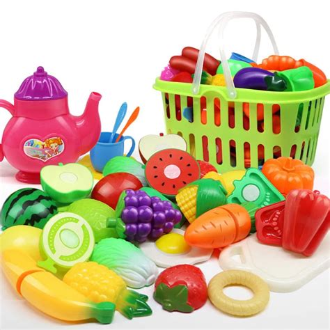 Kid Baby Classical Kitchen Toy Vegetables Fruit Cutting Plastic Pretend
