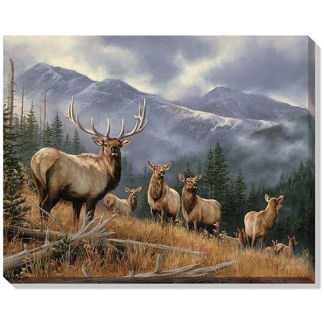 Royal Mist Elk Wrapped Canvas Art For 5899 Wildlife Art