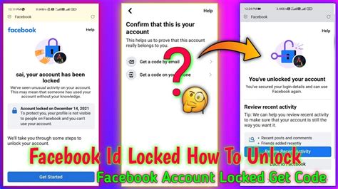 facebook account locked how to unlock your account has been locked 2022 get a code by email