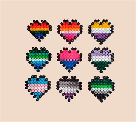 Pride Flags Hearts Hearts Of Pride Hama Beads Pack Etsy