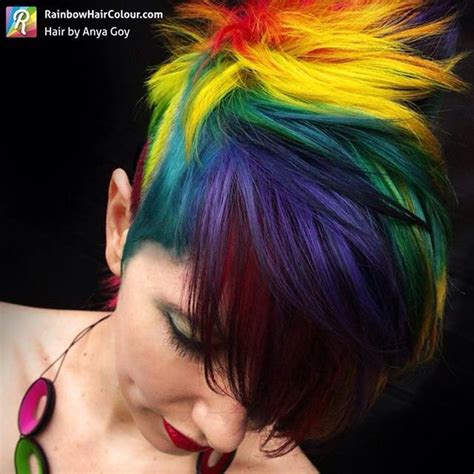 Rainbow Hair Colour Photo Short Rainbow Hair Rainbow Hair Color