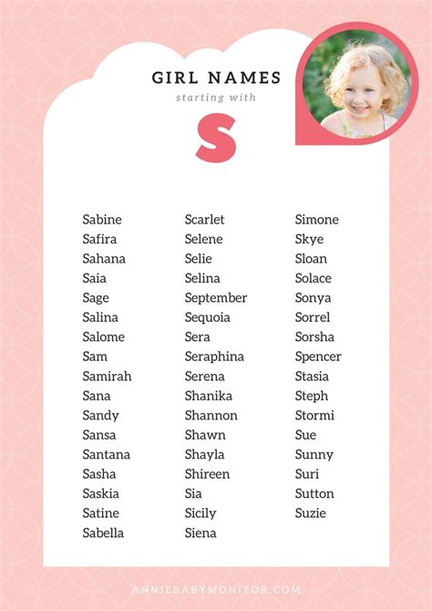 50 UNIQUE Baby Girl Names Starting With S Baby Girl Names Cute