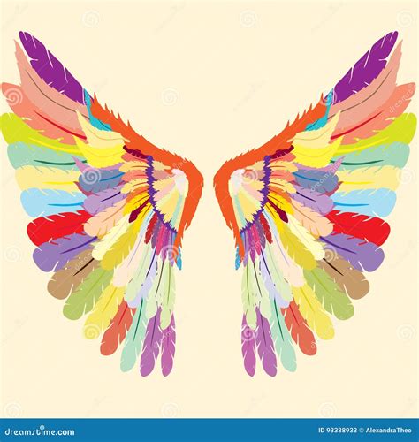 asas coloridas abstratas do anjo logotipo colorido das asas ilustração do vetor ilustração de