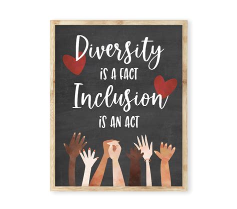 Diversity Is A Fact Inclusion Is An Act Motivational Etsy