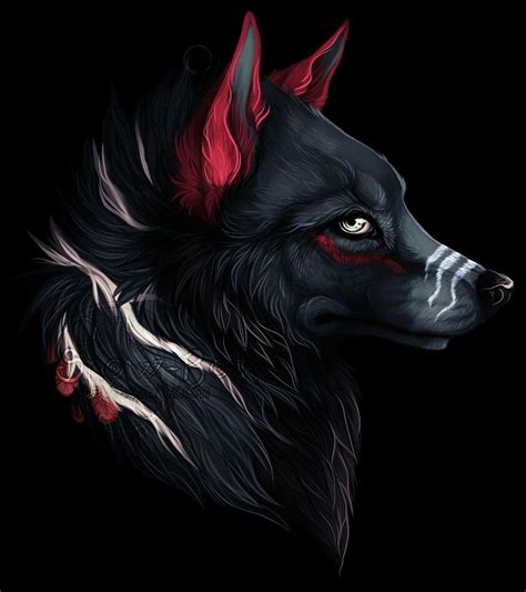 Black Wolf Wolf Art Furry Art Anime Wolf