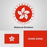 Emblema nacional de hong kong e bandeira | Vetor Premium