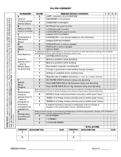2022 Fall Risk Assessment Form Fillable Printable Pdf Amp Forms