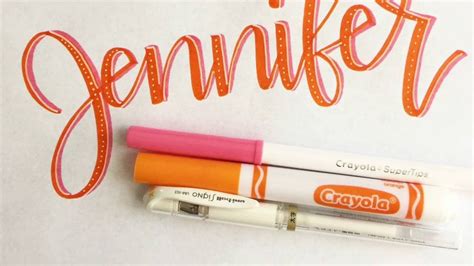Jennifer Crayola Markers Hand Lettering Modern Calligraphy Brush