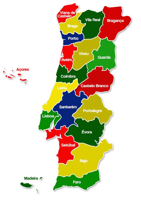 Mapa De Los Distritos De Portugal Portugal Turismo Images And Photos