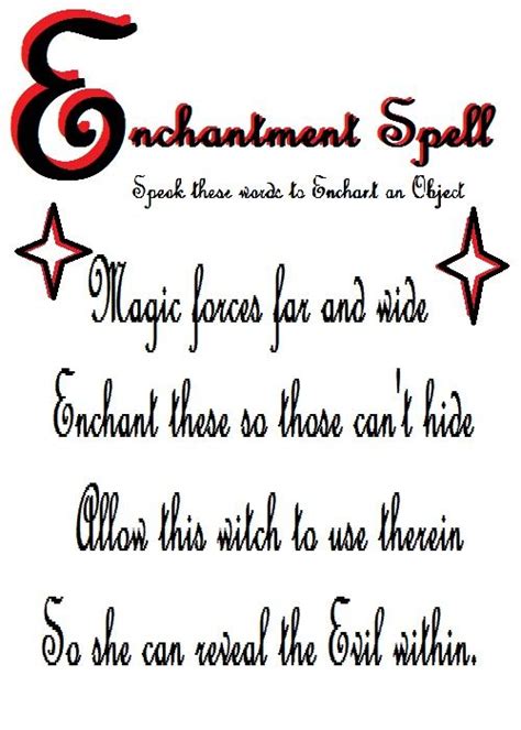 Enchantment Spell Wiccan Spellsprayers Pinterest