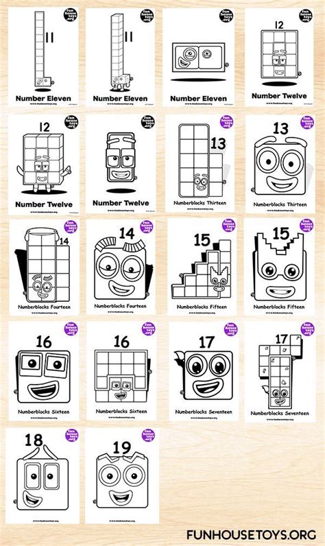 Numberblocks 20 Coloring Pages F5noworld