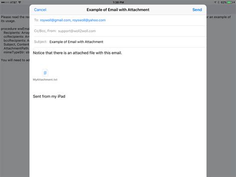 Send An Email With An Attachment In Ios Android And Windows Using Rad