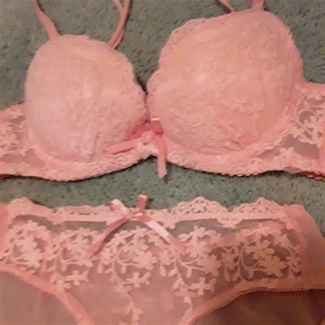 Intimates And Sleepwear Matching Pink Lace Bra And Panties Poshmark