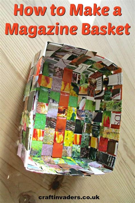 How To Make An Easy Recycled Magazine Basket Craft Invaders