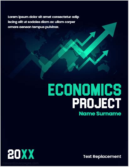 Economics Project Cover Page Templates Download Edit Print