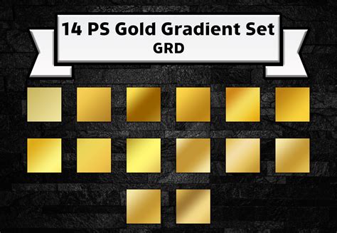 Gold Gradients Set For Photoshop Masterbundles