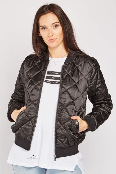Diamond Quilted Bomber Jacket Just 7