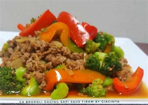 Sajikan bubur jagung selagi hangat. Ca Brokoli Daging Cincang Saus Tiram | Resep (Dengan ...