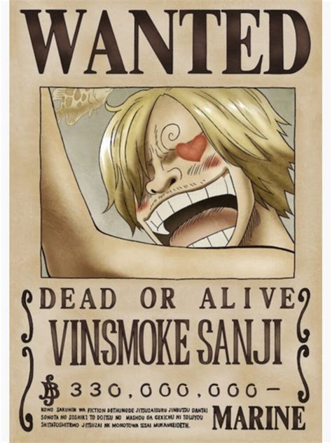 Sanji Second Wanted Poster Poster By Dumontbast Redbubble