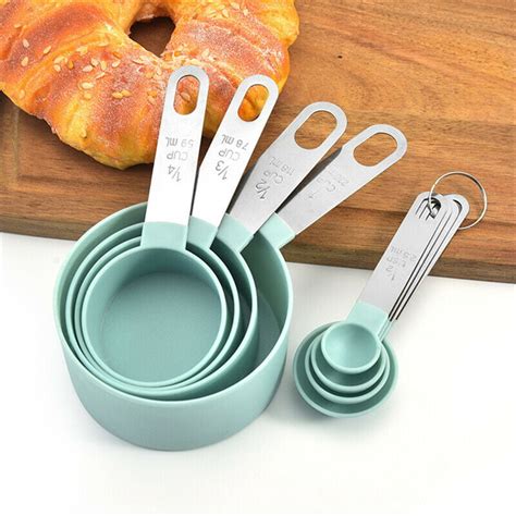 8pcs Stainless Steel Measuring Cups Spoons Kitchen Baking Cooking Tools