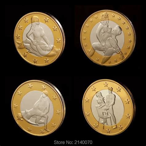 mix 4 pcs set sex souvenir coins replica gold coin classic euro decorative metal crafts coin