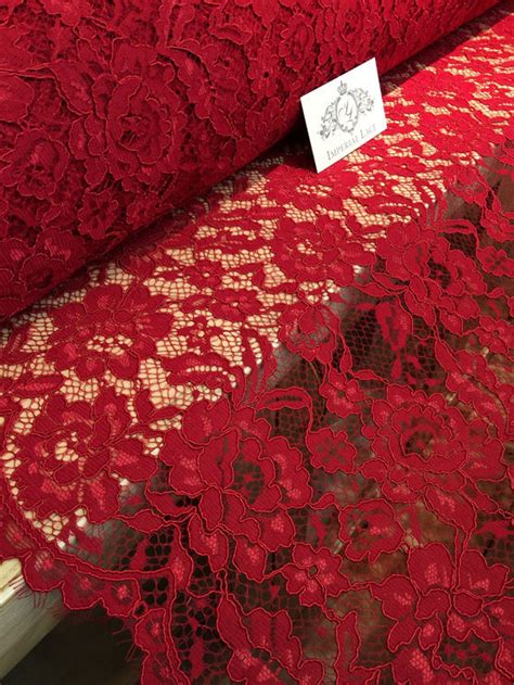 Cherry Red Guipure Lace Fabric Guipure Lace Lace Fabric From