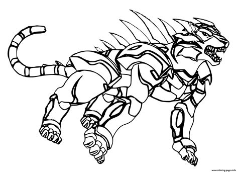 Tigres Bakugan Battle Planet Coloring Page Printable