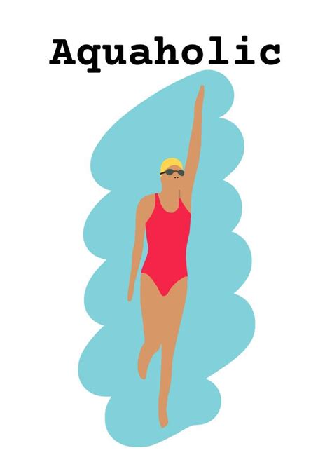 Minimalist Swimming Aquaholic Birthday Card Thortful