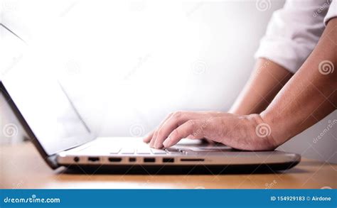 Typing On Notebook Stock Image Image Of Electronic 154929183