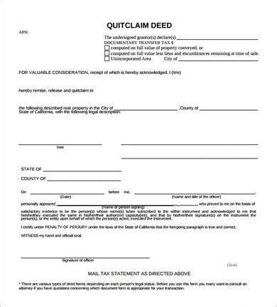 FREE 10 Sample Quit Claim Deed Templates In PDF MS Word