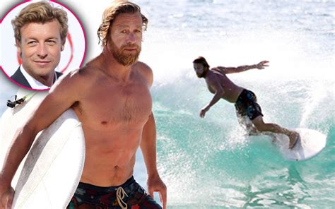 Sexy Surf Session The Mentalist Hunk Simon Baker Takes On The Waves