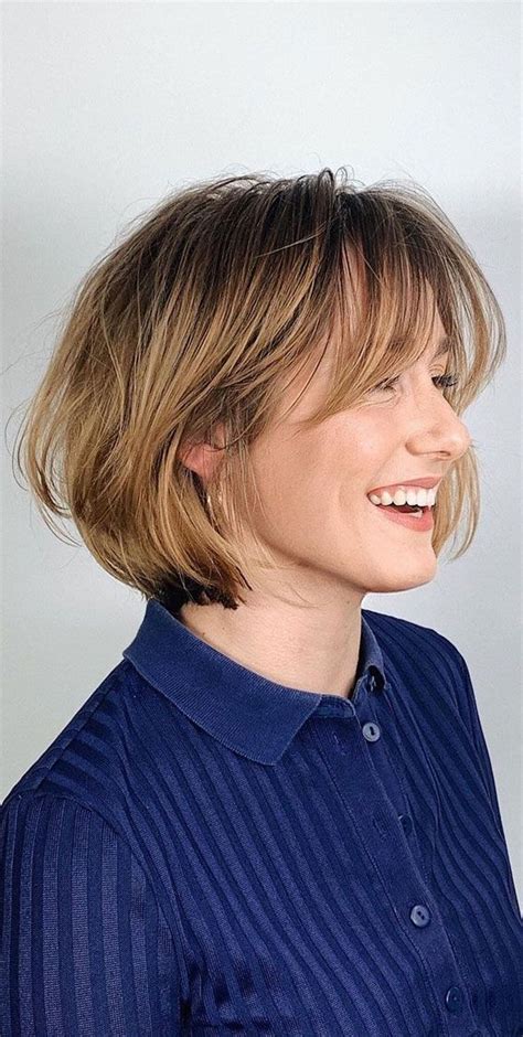 Cute Haircuts And Hairstyles With Bangs Cute Bob With Long Curtain