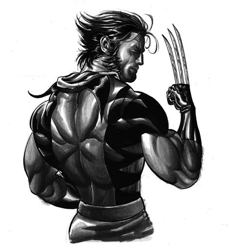 A Black And White Drawing Of Wolverine From The Avengers Comics With
