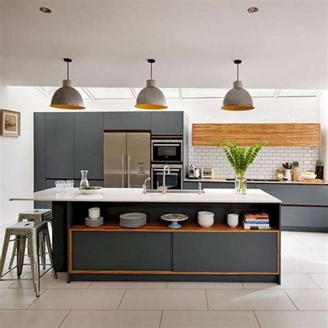 40 Inspiring Dark Grey Kitchen Design Ideas Pimphomee Modern Kitchen