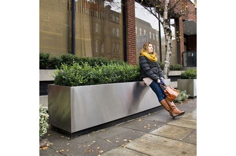 3000mm Long 316 Stainless Steel Trough Planters Street Trees