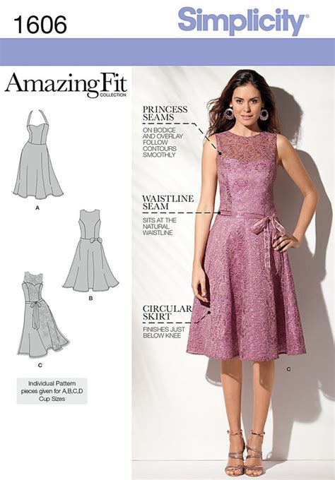 Simplicity 1606 Misses And Petite Dress Sewing Pattern Flare Dress