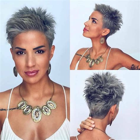 Short Grey Hair In 2020 Short Hair Styles Pixie Haircut For Thick
