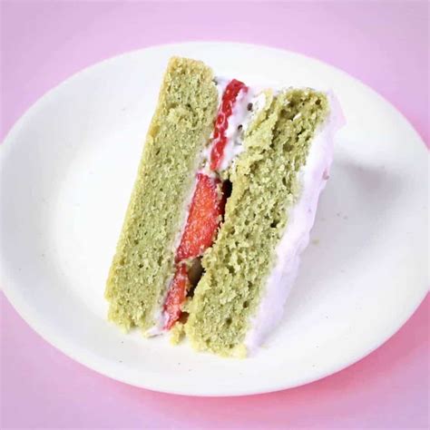 Gluten Free Vegan Matcha Strawberry Sponge Cake Rhians