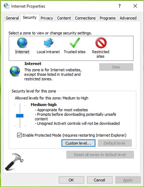 Fix Your Internet Security Settings Prevented One Or More Files From