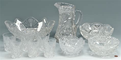 Lot 554 11 Cut Glass Items Inc Bridgeton Rose Case Auctions