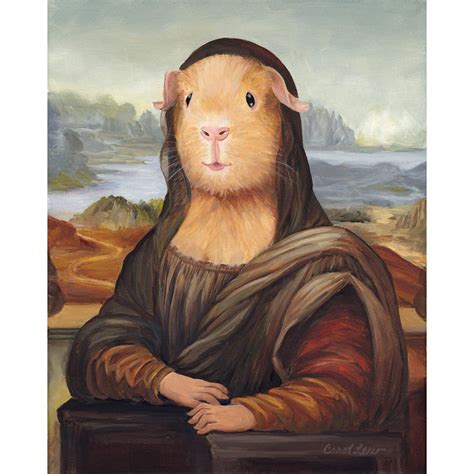 A Guinea Pig Mona Lisa Painting Print Old World Pet Portraits