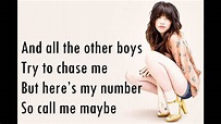 Carly Rae Jepsen - Call Me Maybe [Lyrics Video] - YouTube