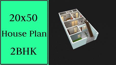 20x50 House Plan 2bhk 1000 Sqft Ghar Ka Naksha 20x50 House Design