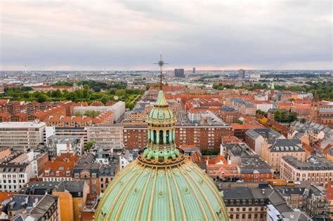 Aerial View Of The Dome Of Frederik S Church In Copenhagen Stock Photo