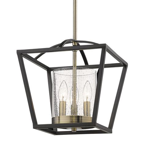 Add 2 or more over a kitchen island for a bold statement. Golden Lighting Mercer 3-Light Matte Black Lantern ...