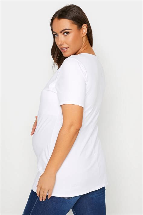 Bump It Up Maternity Top Blanc En Coton Dallaitement Yours Clothing
