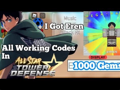 The more you play the game these alien waves turn stronger and become hard to defeat. All Working Codes In All Star tower defense + I Got Eren - YouTube