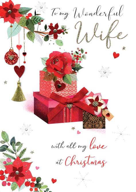 Wonderful Wife Luxury Lavish Large Christmas Card Cards